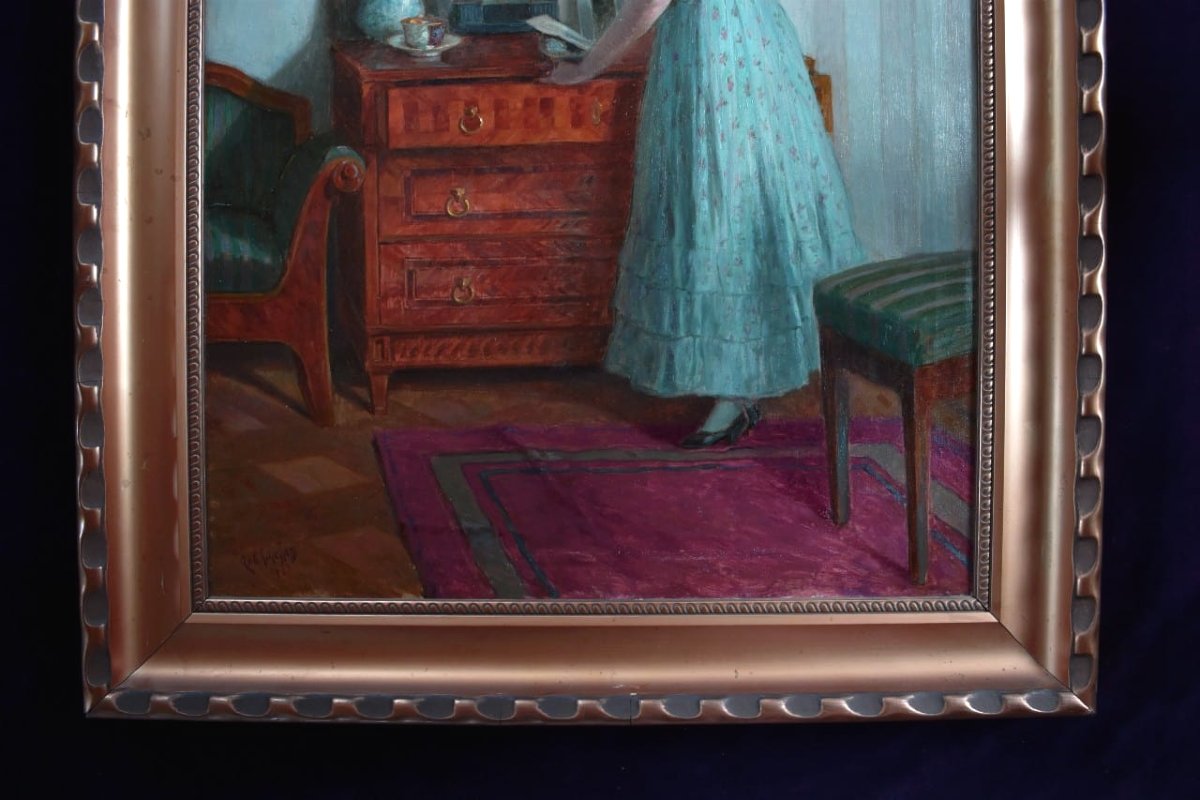 Robert Scheffer - Biedermeier Interior Scene-photo-4