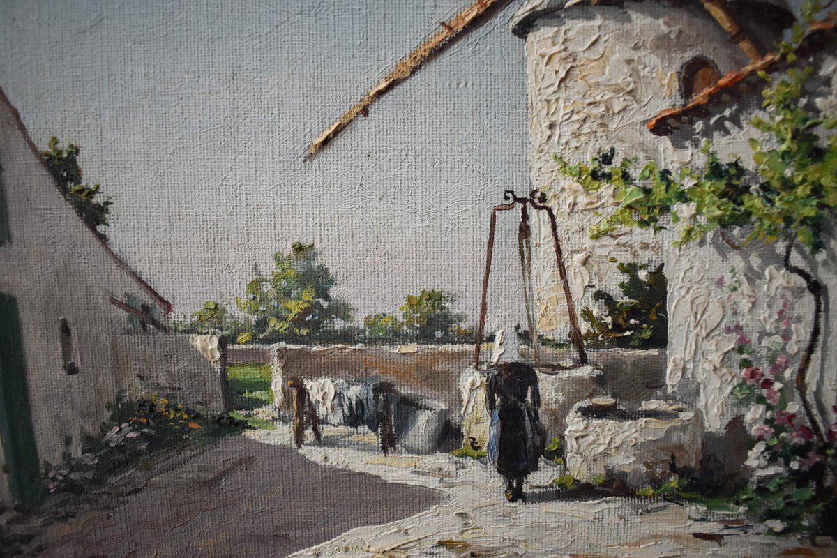 Max Chailloux - Scène rurale au moulin à vent-photo-4