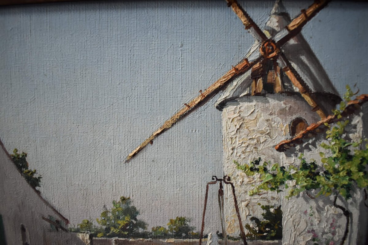 Max Chailloux - Scène rurale au moulin à vent-photo-2