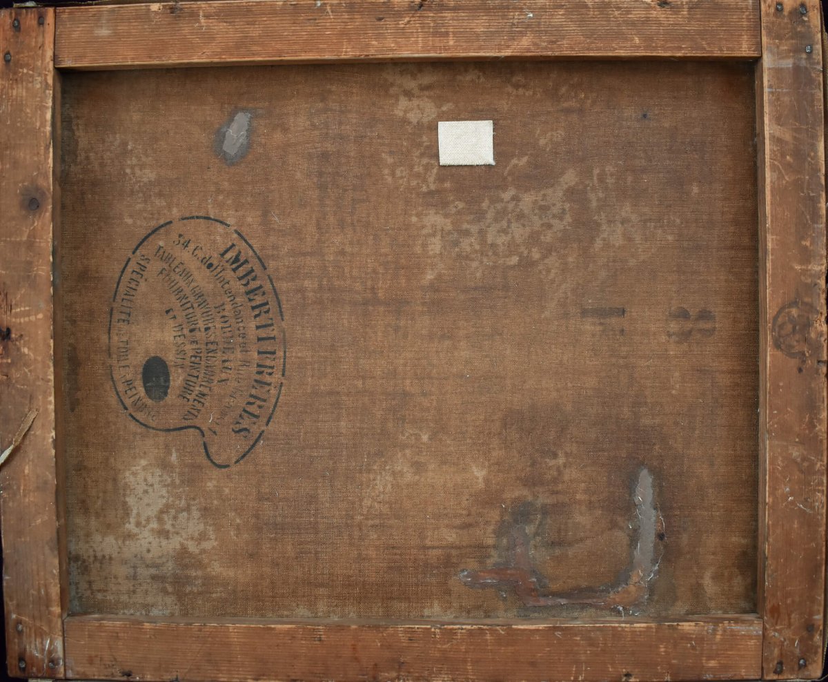 École française du XIXe siècle, village au bord d'une rivière-photo-6