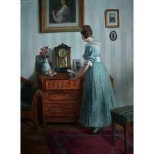 Robert Scheffer - Scène d'intérieur Biedermeier