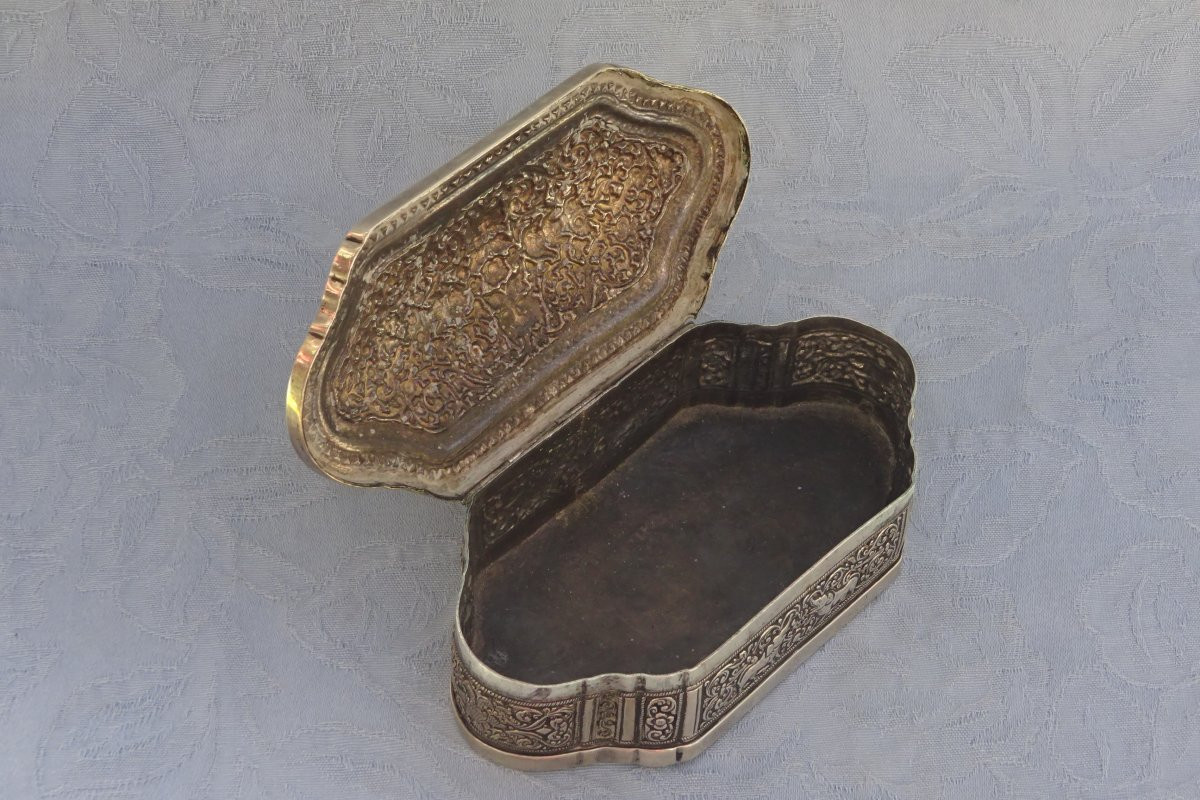 Antique 19th Century Silver Sri Lankan Tobacco Box -photo-4