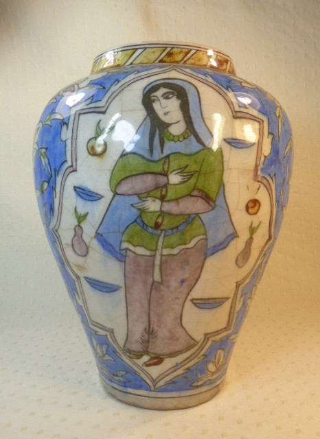 Figurative Pottery Vase, Qajar Iran, Circa 1880.-photo-2