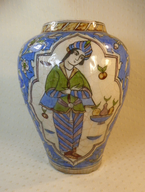 Figurative Pottery Vase, Qajar Iran, Circa 1880.