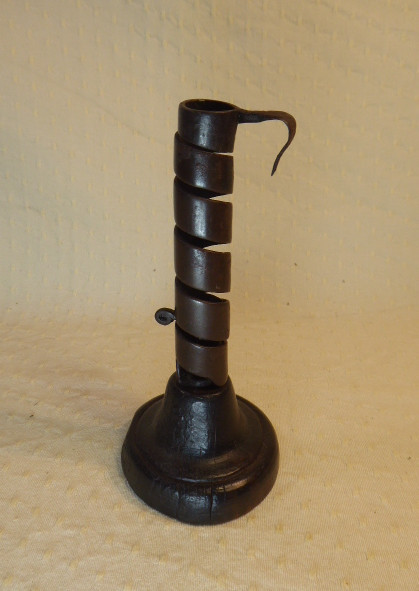 Wrought Iron And Wood Cellar Rat/candlestick - 18th/19th Century 