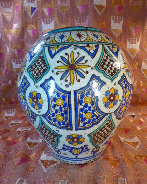 Vase en faïence de Fès, Maroc, XIXe siècle-photo-2