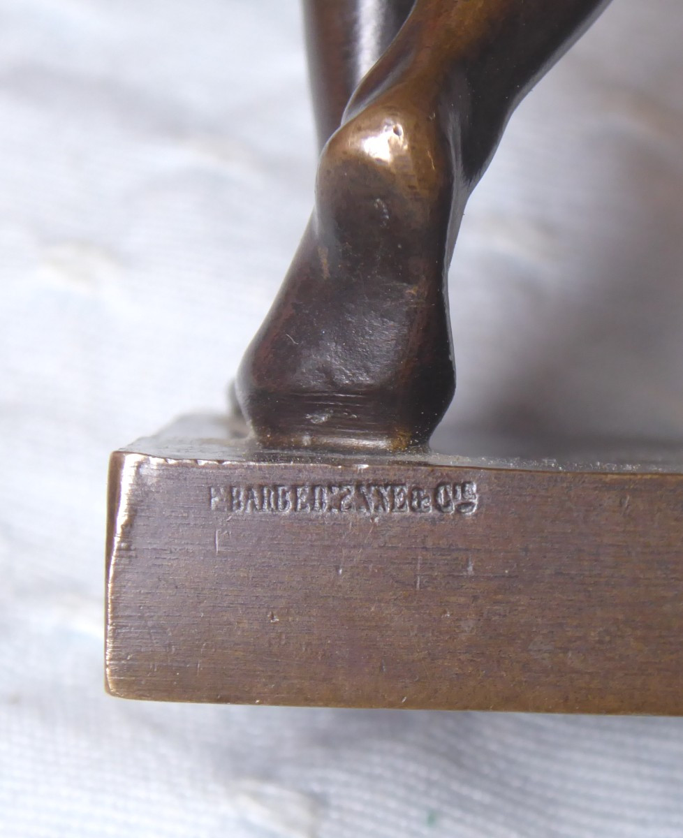 Statuette Barbedienne en bronze d'un satyre de Praxitèle,  XIXe siècle.-photo-4