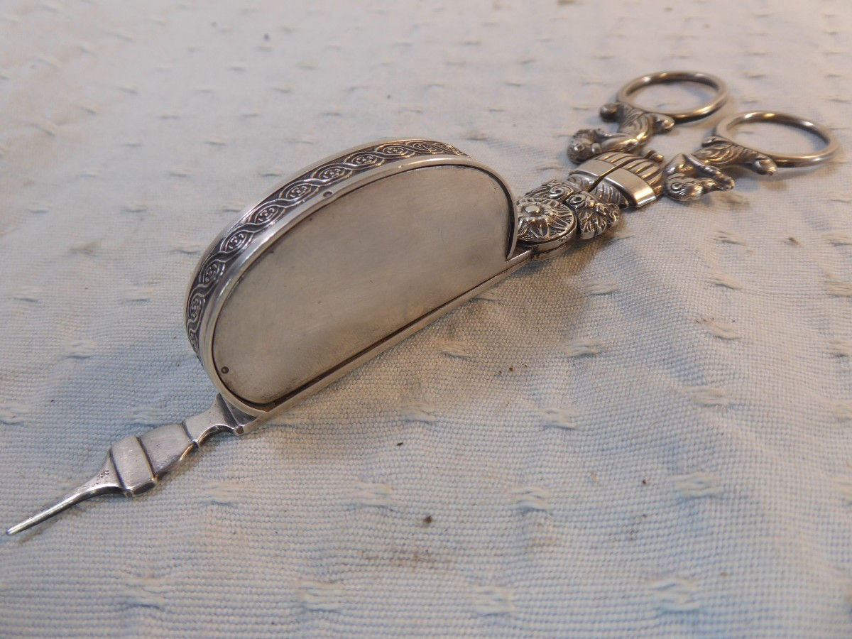 18th Century Spanish Silver Candle Snuffers.