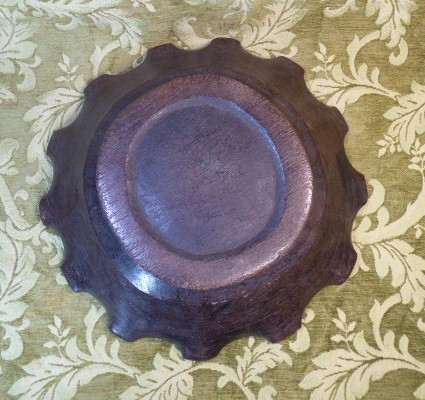 Bol en bois à lobes inhabituel, XVIIIe/XIXe siècle-photo-3