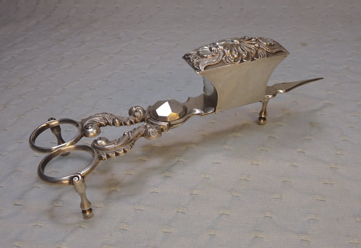 Rococo Silver Candle Snuffers. 19th Century.