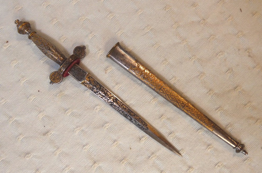    Poignard miniature de Tolède du XIXe siècle.-photo-2