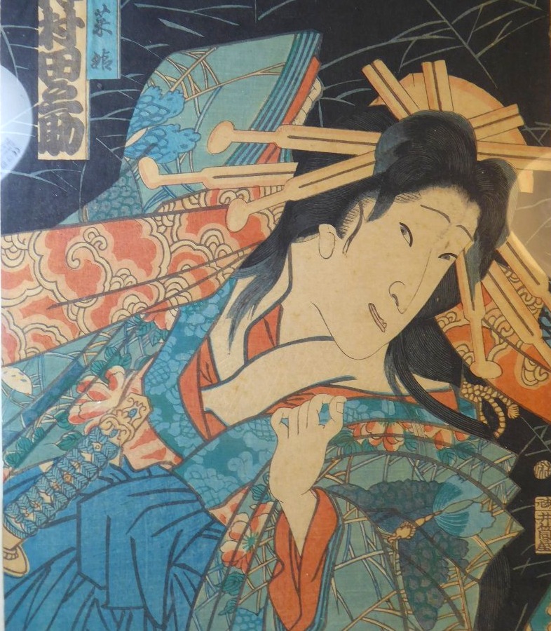 Japanese Woodblock Print By Sanumura Tanosuke, By Toshihara Kunikichi, 1864 -photo-2