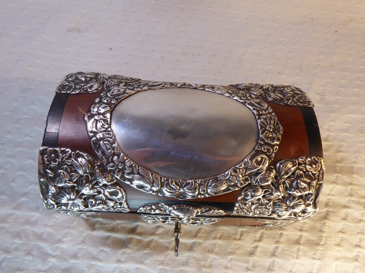 Coffret d'époque coloniale espagnole à garnitures en argent (XVIIIe-)-photo-3
