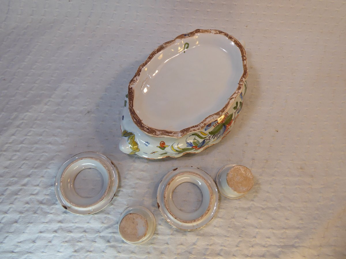 Rouen Earthenware Inkwell (18th Century)-photo-2