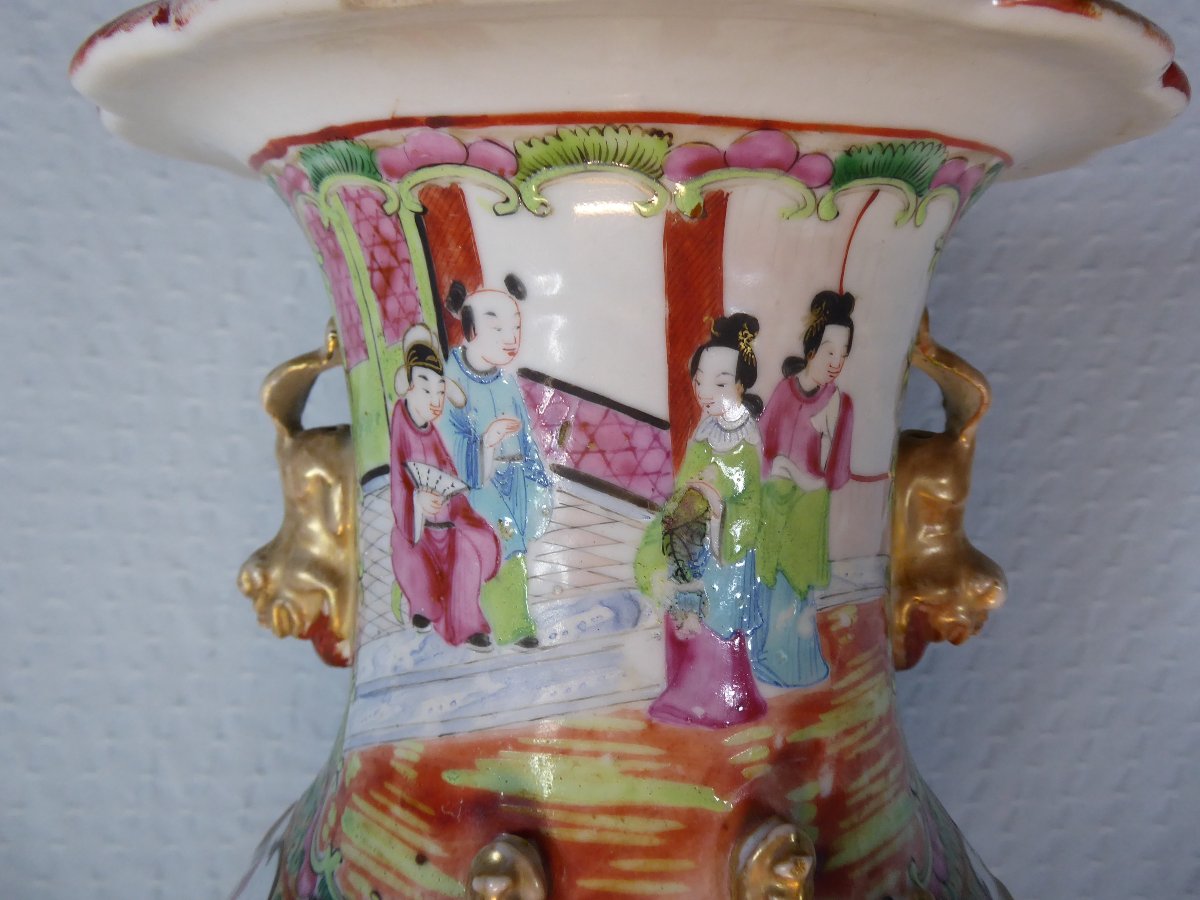 Large 19th-century “famille Rose” Vase-photo-3