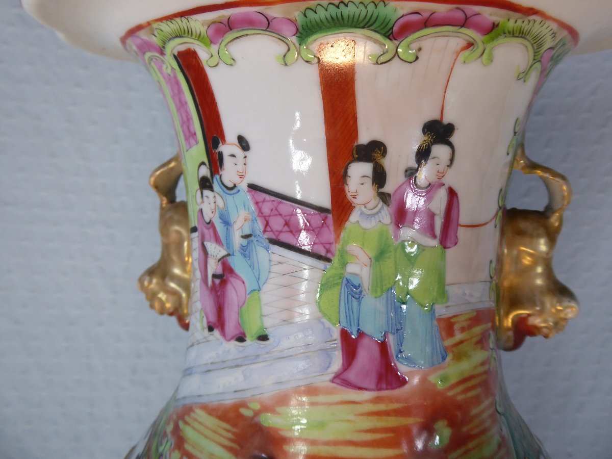 Large 19th-century “famille Rose” Vase-photo-3