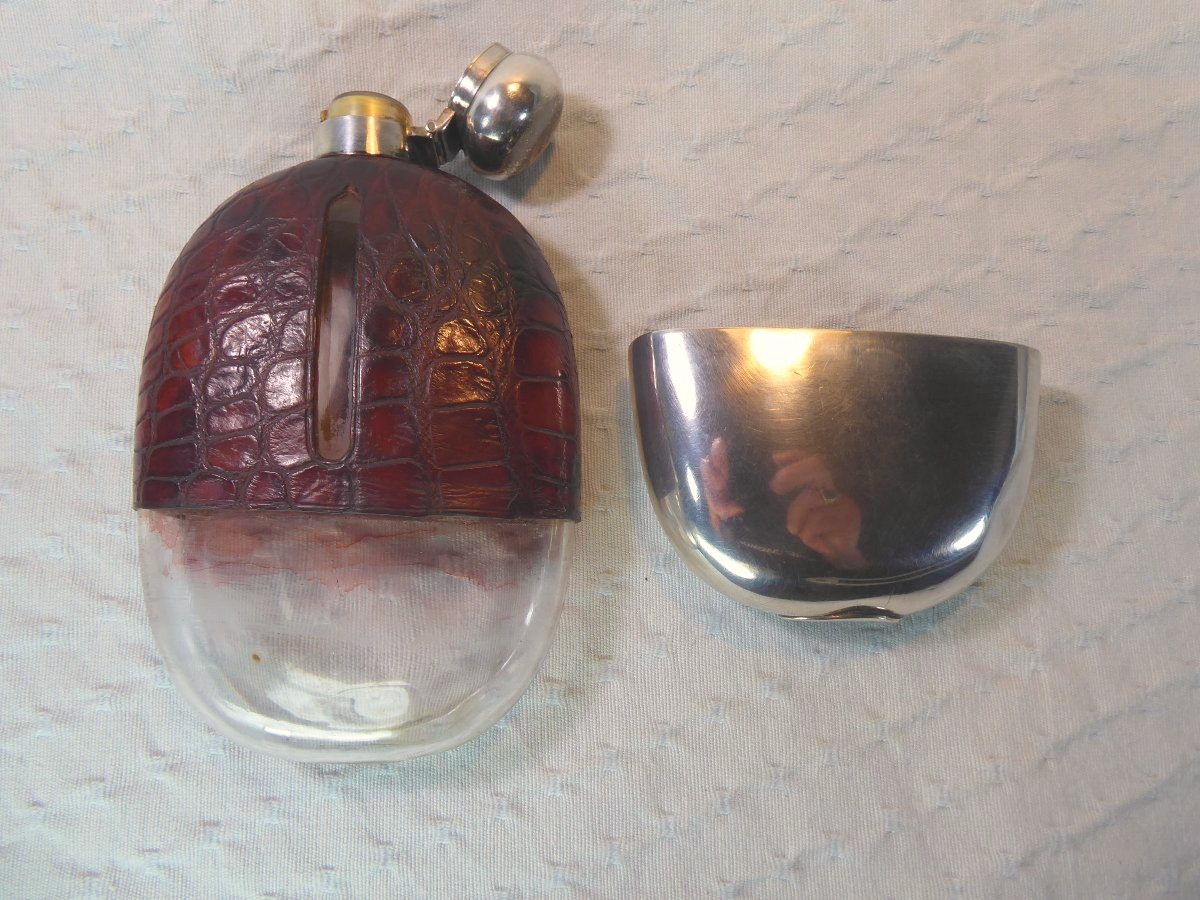 Flasque à whisky anglaise du XIXe siècle pour gentleman.-photo-3