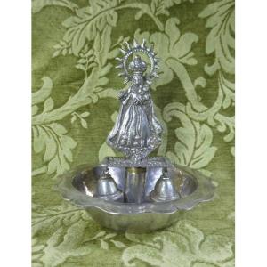 Silver Madonna And Child, Spanish Colonial Style, 19th Century