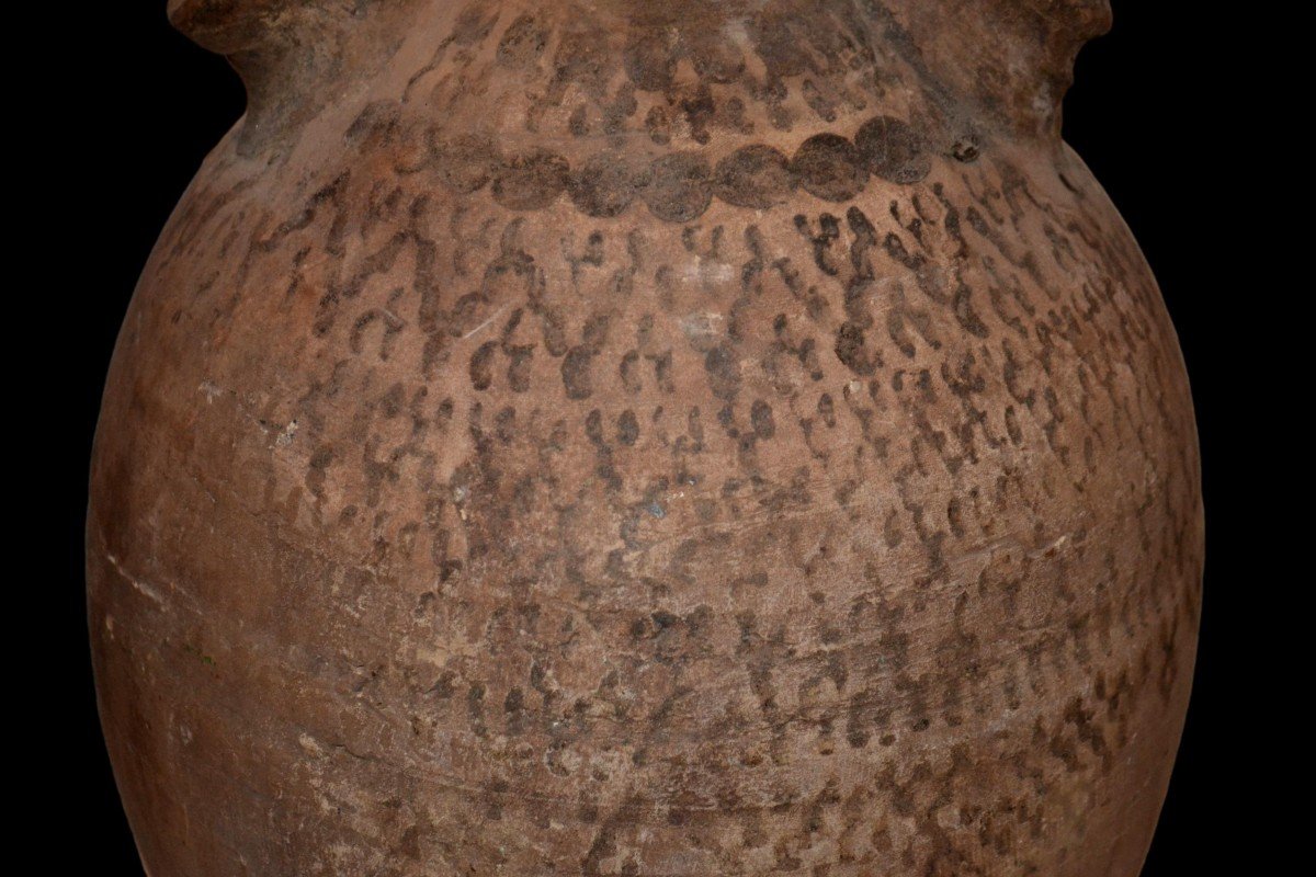 Gargoulette Berbère, Ht 44 cm, terre cuite peinte à la main, Haouz, Maroc, début du XXème S-photo-2