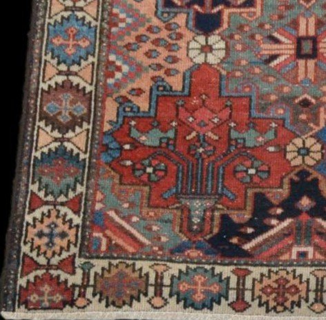 Tapis ancien, famille des Bakhtiar, 136 x 200 cm, laine nouée main, Iran milieu du XXème Siècle-photo-5