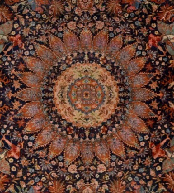 Tabriz Hunting Rug, Indo-persian, 138 X 220 Cm, Hand-knotted Wool Circa 1960-1970, Superb-photo-4
