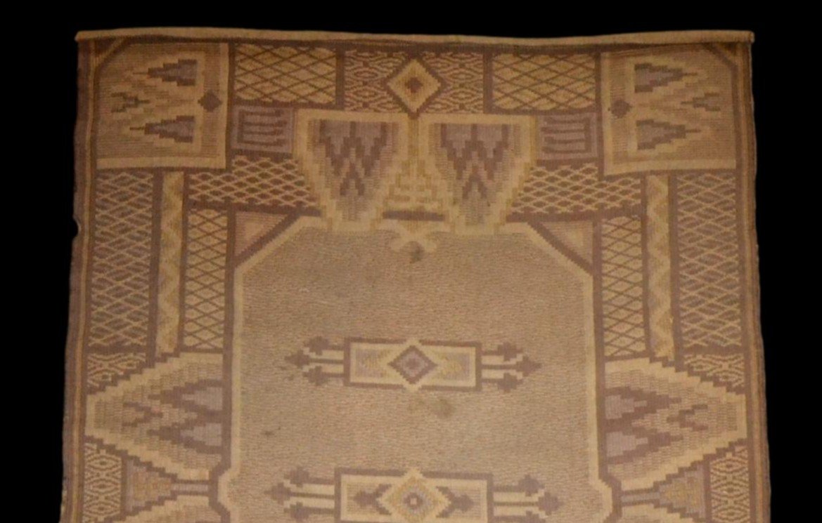 Old Mat, 136 Cm X 197 Cm, Mauritania, Ksour Tower Decor, Before 1950, Good Condition-photo-3