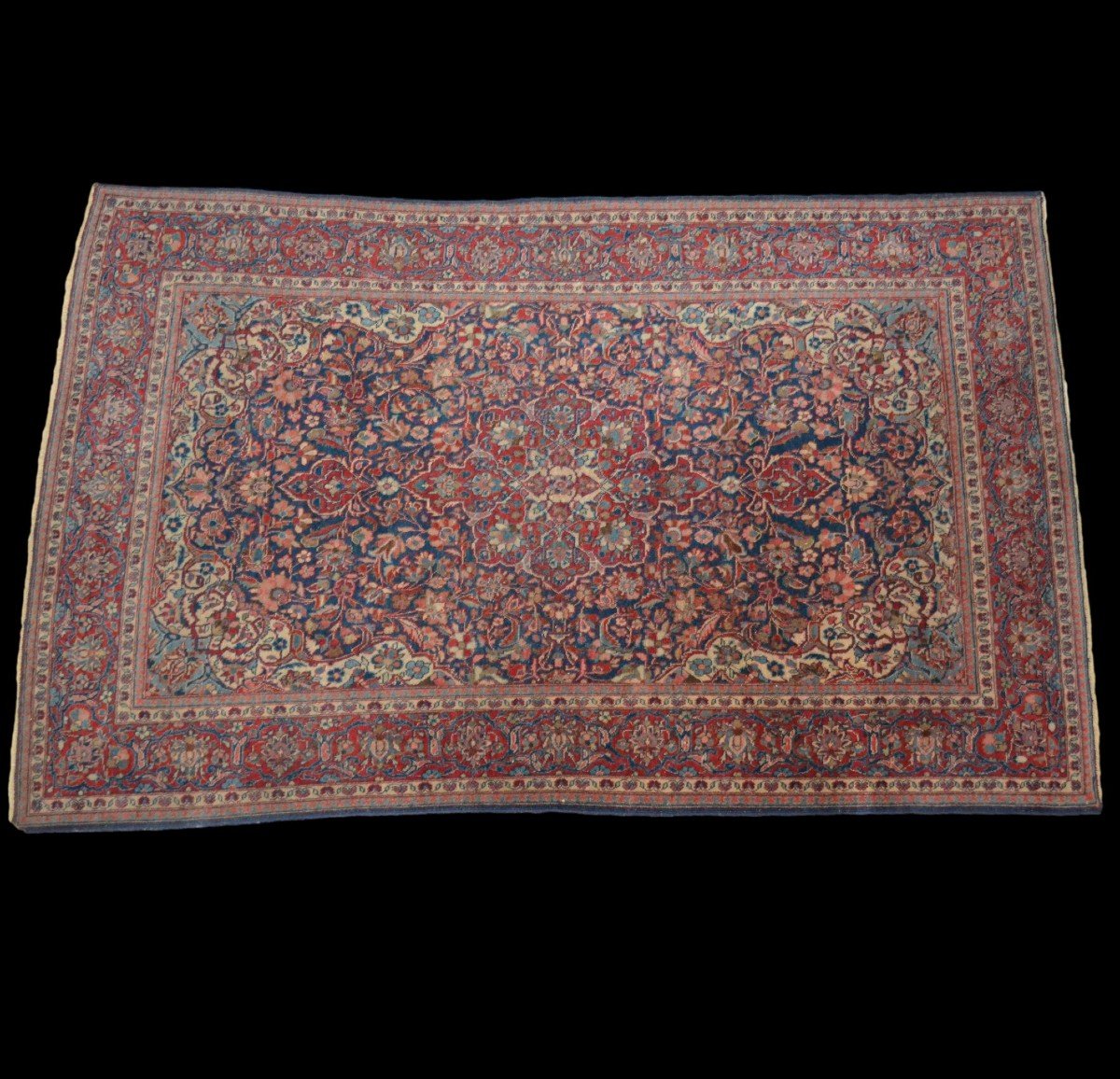Tapis Kashan ancien, Persan, 131 x 207 cm laine nouée main en Perse tout début du XXème siècle-photo-2
