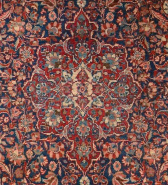 Tapis Kashan ancien, Persan, 131 x 207 cm laine nouée main en Perse tout début du XXème siècle-photo-5