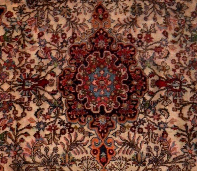Tapis Persan Bidjar, 147 x 218 cm, laine Kork nouée main en Iran vers 1960, en très bon état-photo-4
