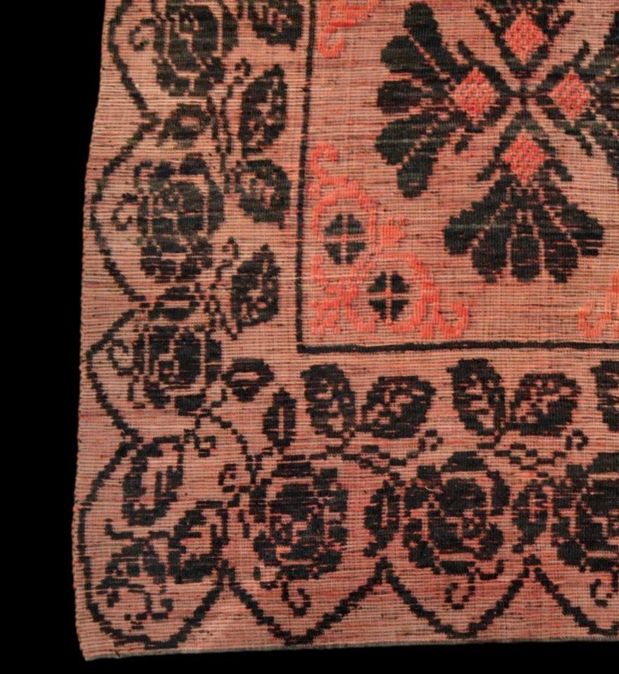 Art Déco Carpet 1920 - 1950, 155 Cm X 190 Cm, Hand-woven Cotton, Floor Or Table Carpet, Very Good Condition-photo-2