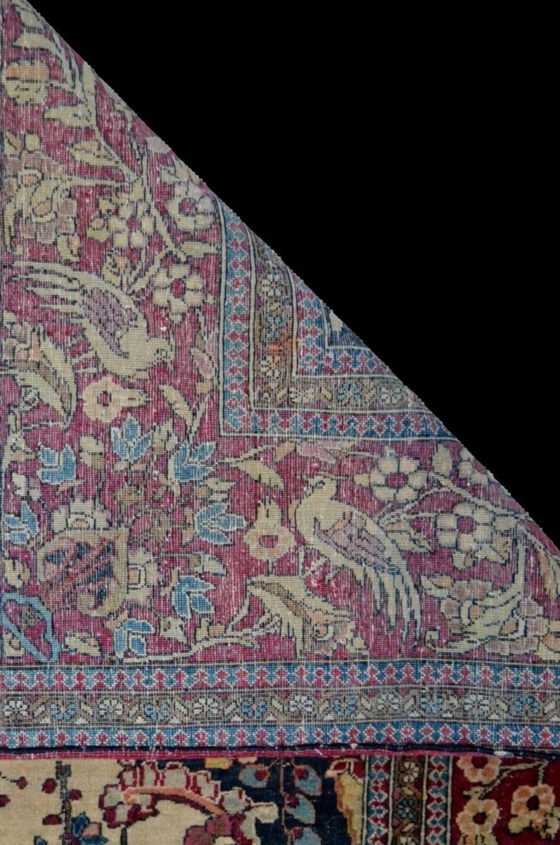 Tapis Ispahan ancien de forme prière, 137 x 207 cm, laine nouée main Perse (iran) fin du XIXème-photo-7