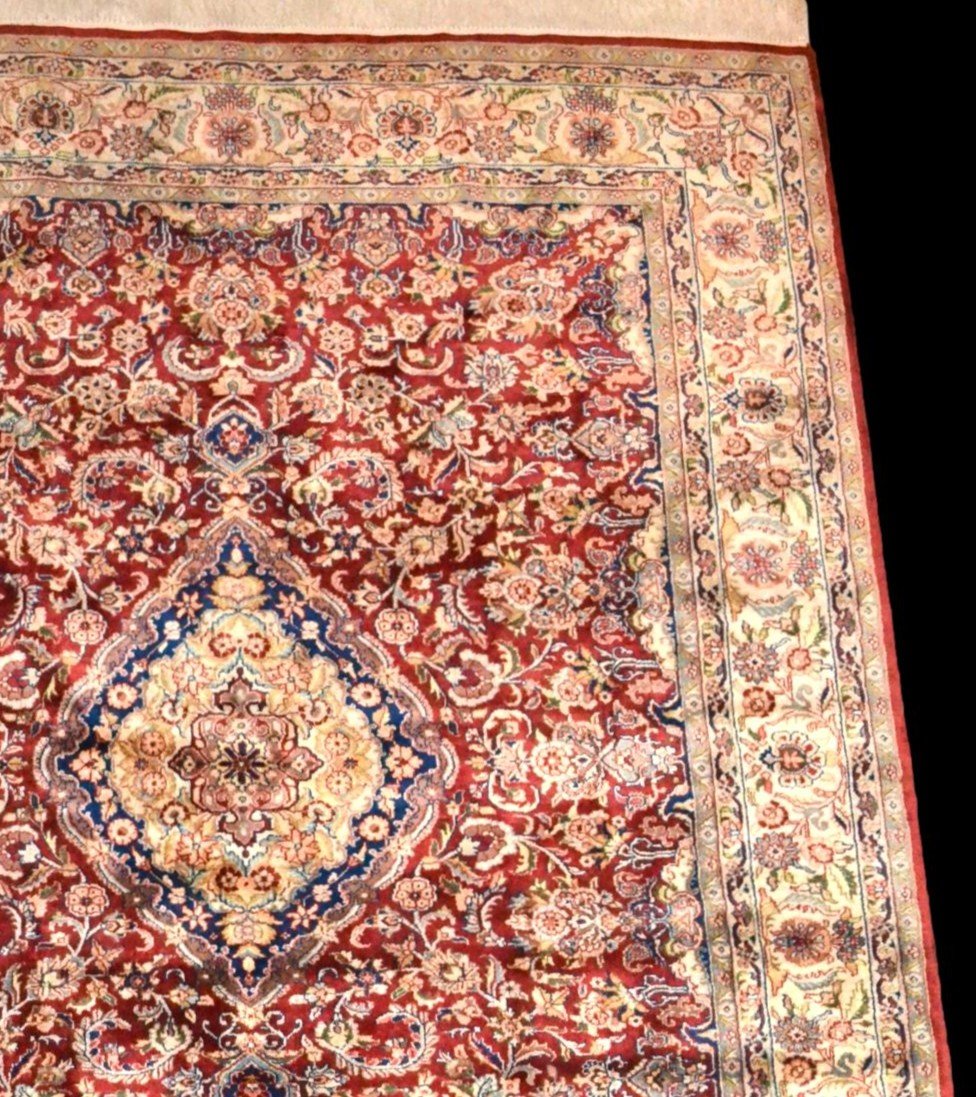 Indo-persian Tabriz Rug, 175 Cm X 230 Cm, Finely Hand-knotted Wool Circa 1980, Perfect Condition-photo-4