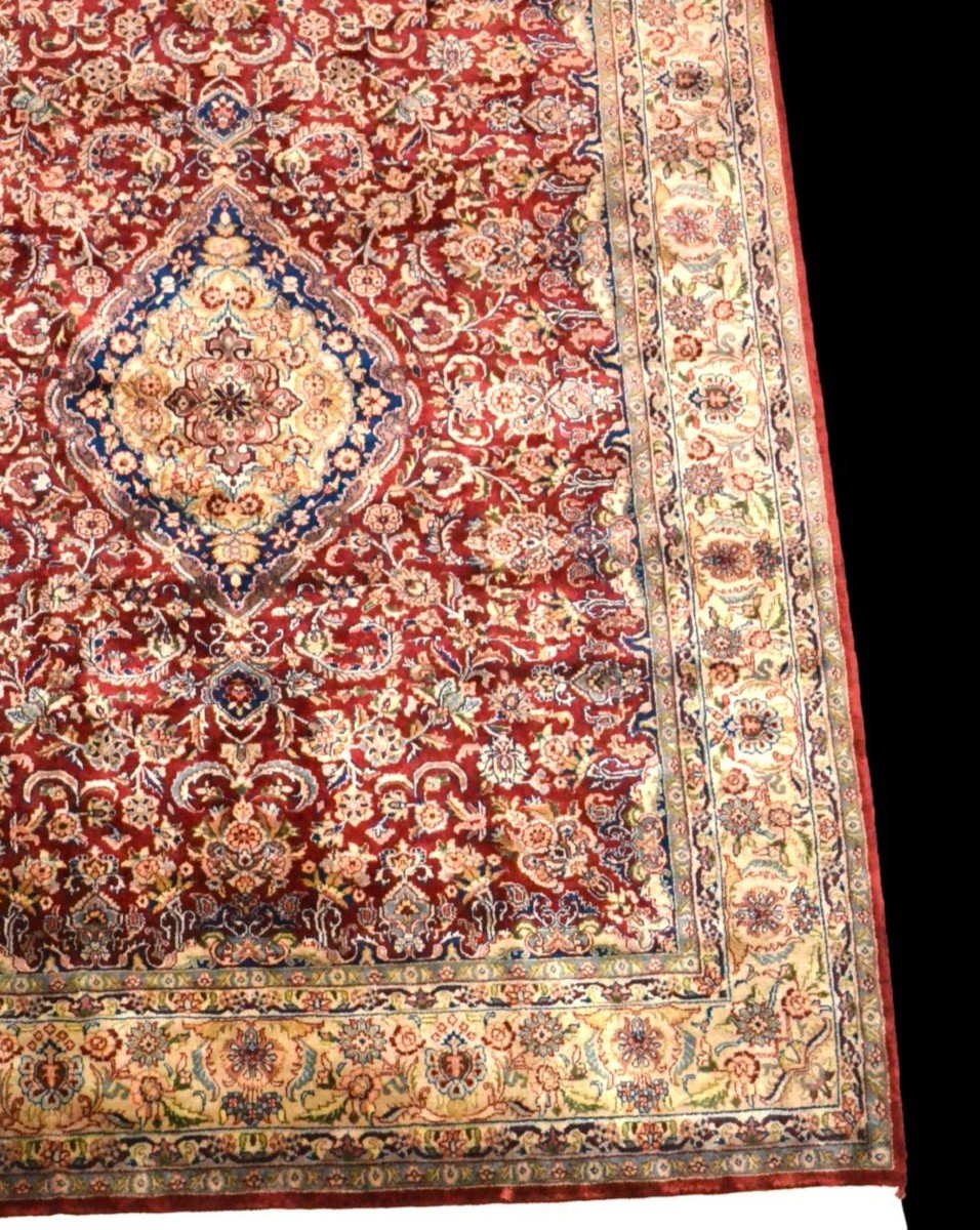 Tapis Tabriz Indo-persan, 175 cm x 230 cm, laine nouée main finement vers 1980, parfait état-photo-3