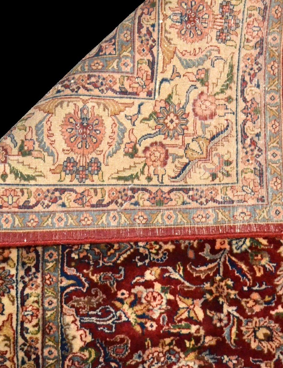 Indo-persian Tabriz Rug, 175 Cm X 230 Cm, Finely Hand-knotted Wool Circa 1980, Perfect Condition-photo-7