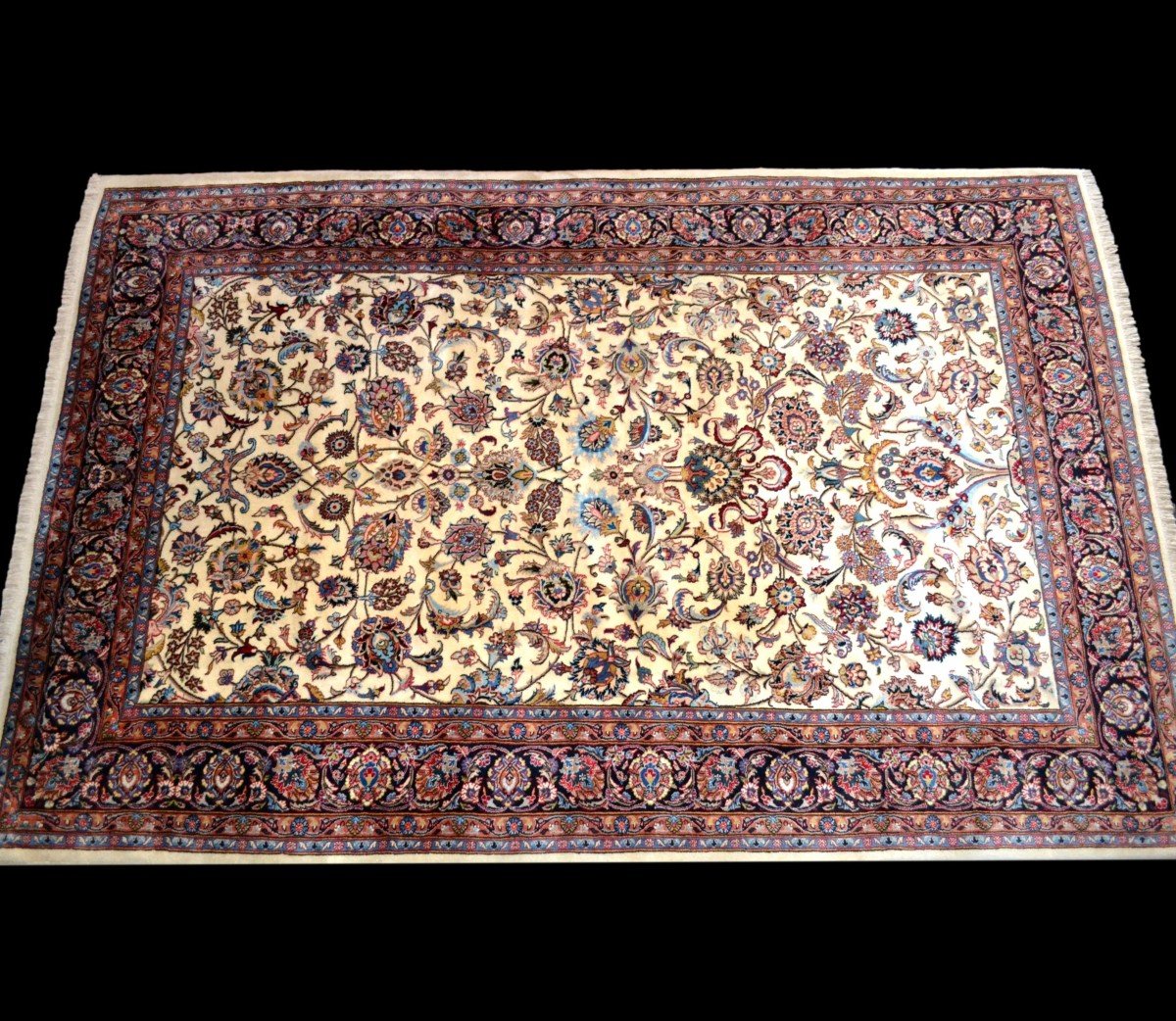 Sarough Rug, 200 Cm X 303 Cm, Hand Knotted Kork Wool In Iran Circa 1980 In Immaculate Condition-photo-3