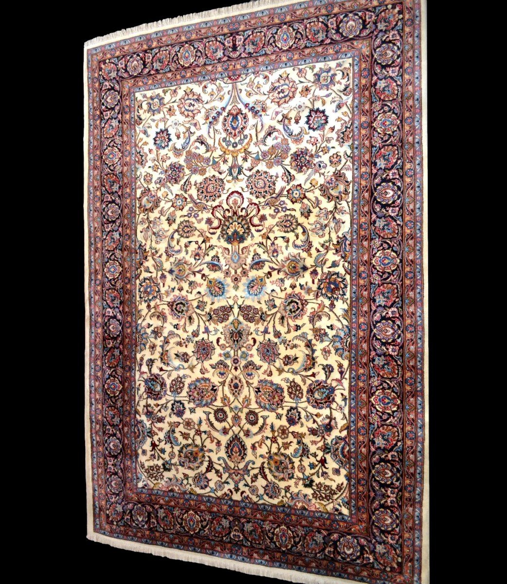 Sarough Rug, 200 Cm X 303 Cm, Hand Knotted Kork Wool In Iran Circa 1980 In Immaculate Condition-photo-4