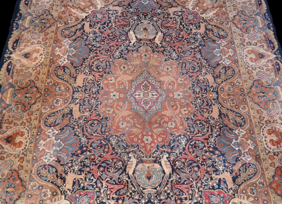 Tapis Kashmar, persan, 309 x 395 cm, laine nouée main en Iran, superbe état vers 1970 -1980-photo-4