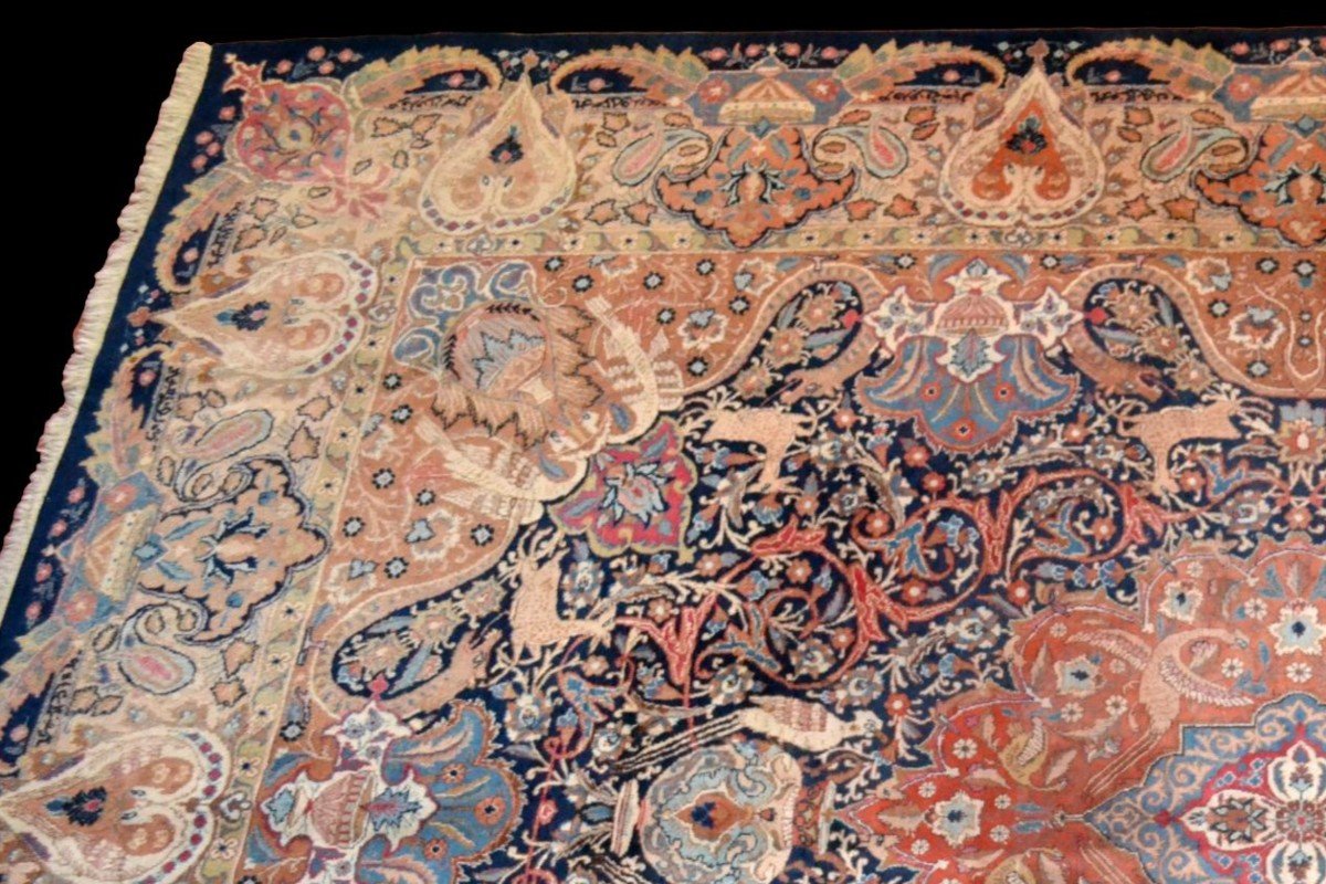 Tapis Kashmar, persan, 309 x 395 cm, laine nouée main en Iran, superbe état vers 1970 -1980-photo-1