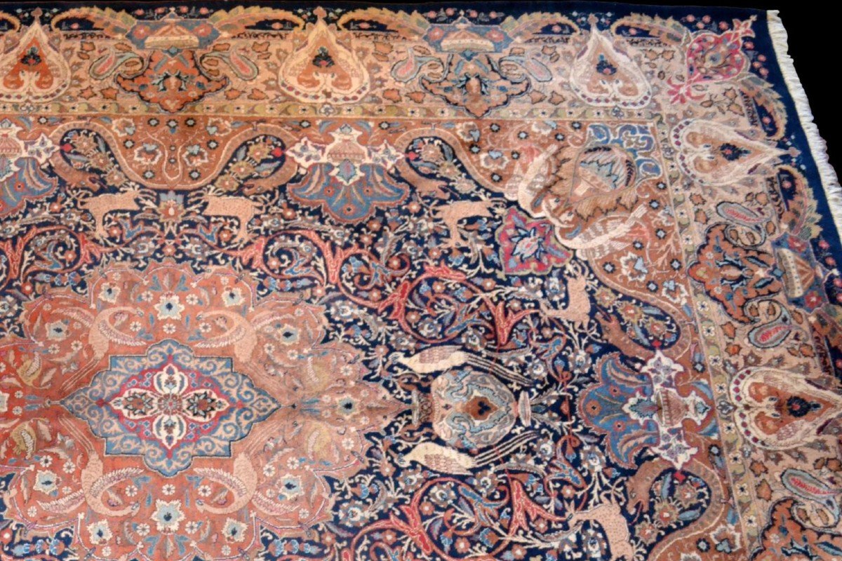 Tapis Kashmar, persan, 309 x 395 cm, laine nouée main en Iran, superbe état vers 1970 -1980-photo-2