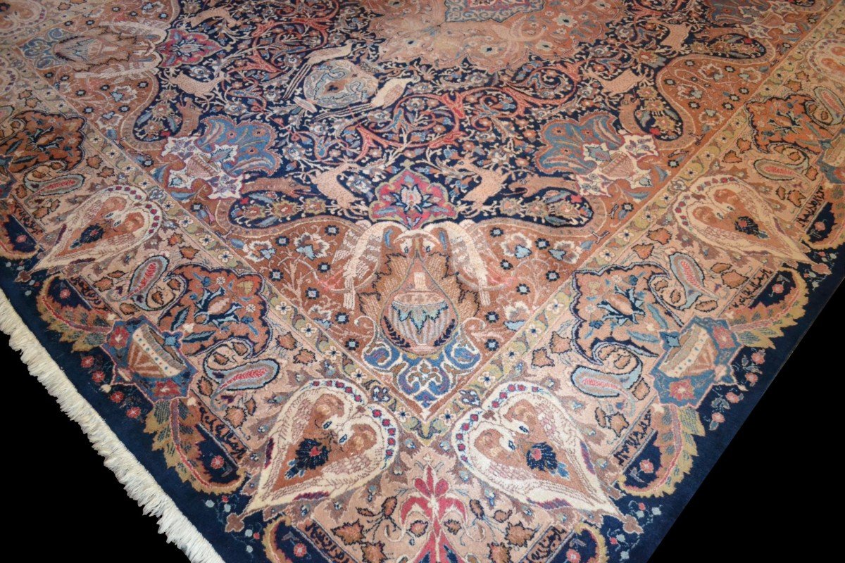 Kashmar Rug, Persian, 309 X 395 Cm, Hand-knotted Wool In Iran, Superb Condition Around 1970 -1980-photo-6