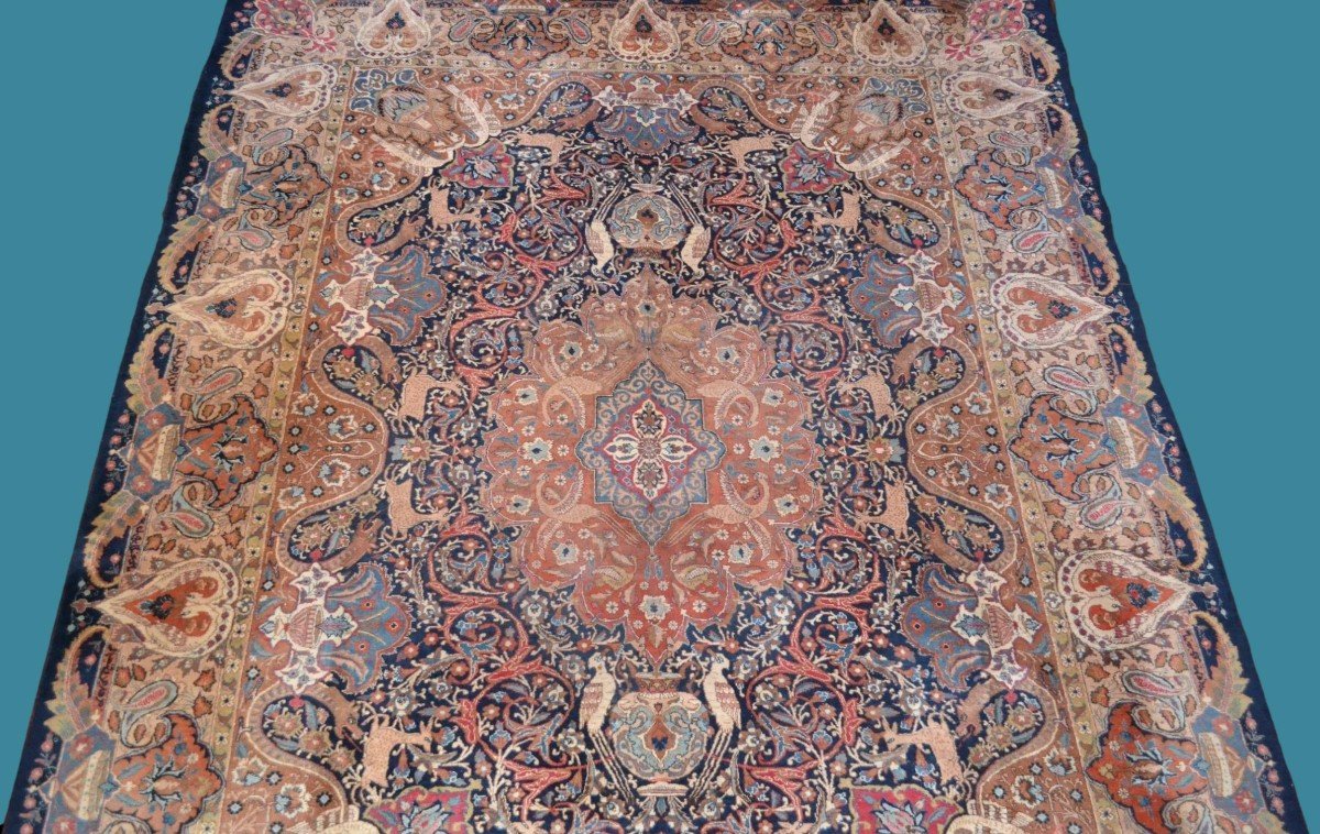 Kashmar Rug, Persian, 309 X 395 Cm, Hand-knotted Wool In Iran, Superb Condition Around 1970 -1980-photo-7