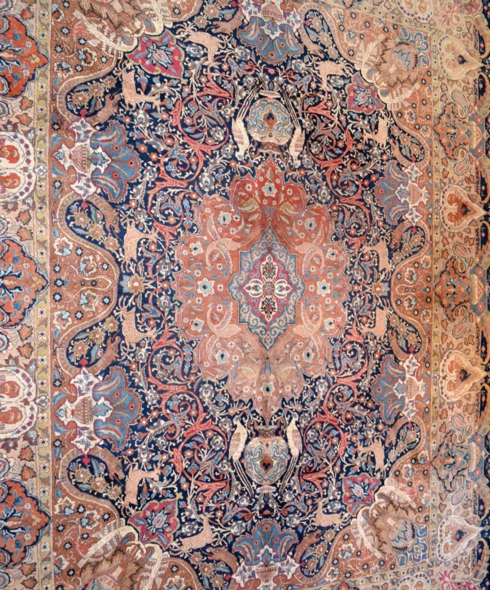Tapis Kashmar, persan, 309 x 395 cm, laine nouée main en Iran, superbe état vers 1970 -1980