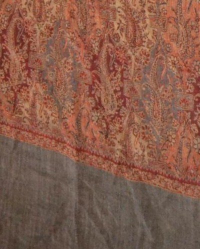 Grand châle en cachemire, 100 x 200 cm, origine Cachemire, décor de Botehs, parfait état-photo-3