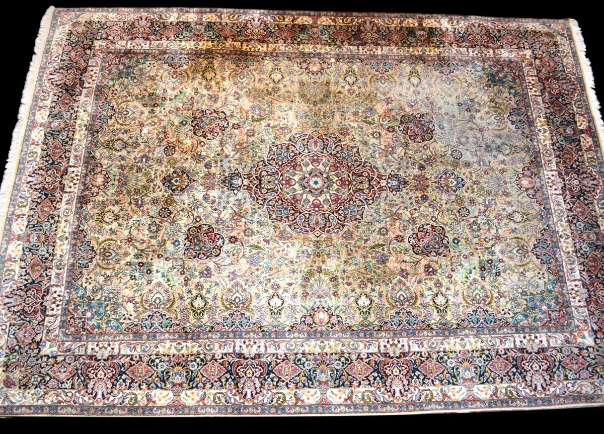 Grand châle en cachemire, 100 x 200 cm, origine Cachemire, décor de Botehs, parfait état-photo-8