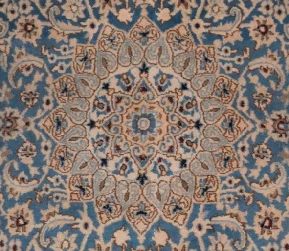 Na'in Rug, Persian, 120 X 210 Cm, Wool & Silk, Hand-knotted In Iran, Circa 1970, In Very Good Condition-photo-4