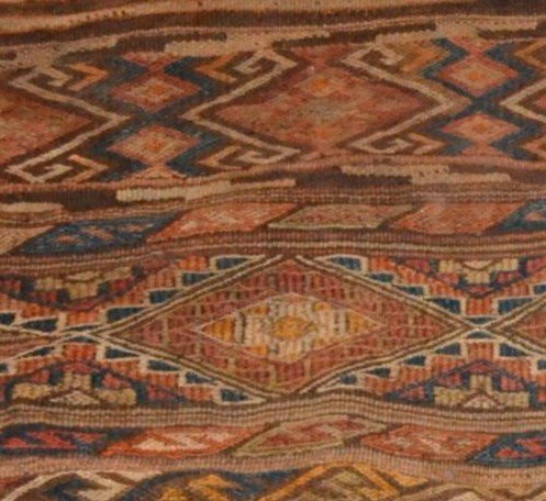 Mafrash en kilim Shahsavan Moghan, 97 x 112 cm, laine sur laine tissée main façon soumak XIXème-photo-4
