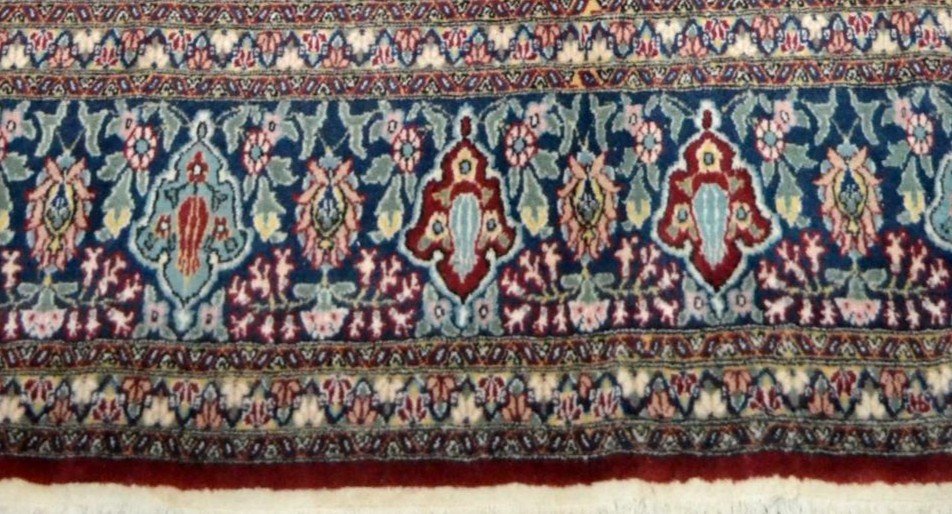 Tapis Sarouk, 214 cm x 350 cm, laine kork nouée main en Iran, vers 1980 en parfait état-photo-4