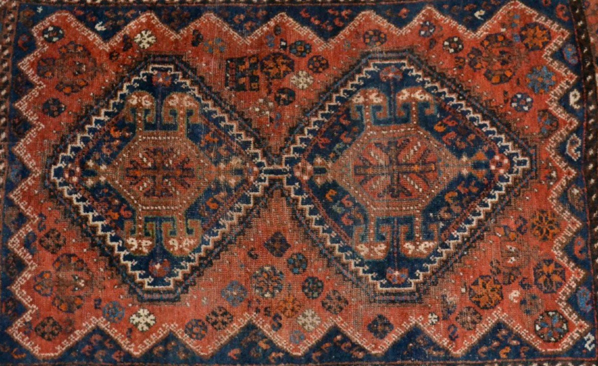 Gashghaï Rug, Hand-knotted Wool On Wool, 115 X 152 Cm, Iran, Early 20th Century, In Very Good Condition-photo-3