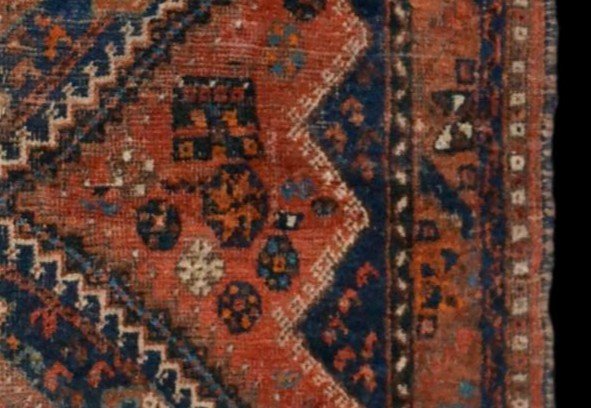 Tapis Gashghaï, laine sur laine nouée main, 115 x 152 cm, Iran, début du XXème en très bel état-photo-4