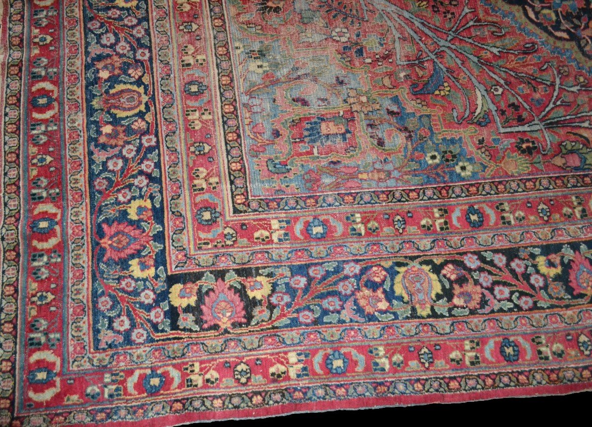 Important Tabriz ancien, 253 x 357 cm, laine nouée main en Perse (Iran) au XIXème Siècle-photo-5